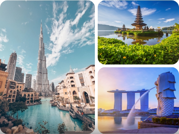 Affordable  Dubai and Bali And Singapore